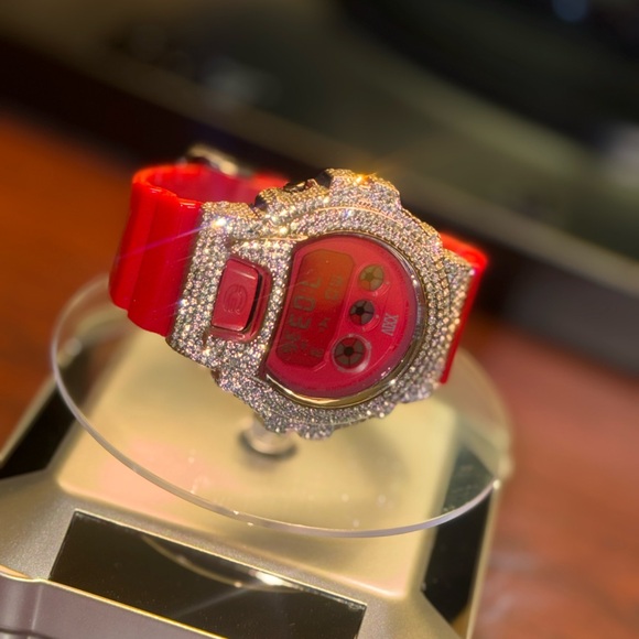 Iced Out G-Shock Red